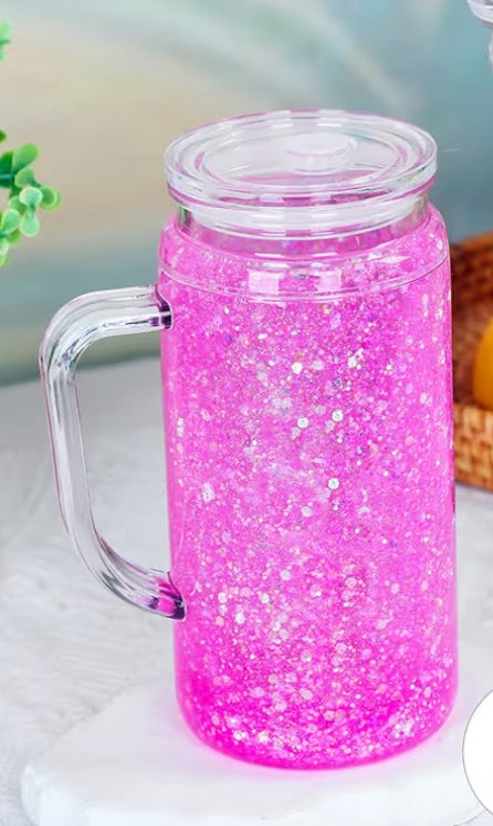 16 oz Plastic Snowglobe with Handle