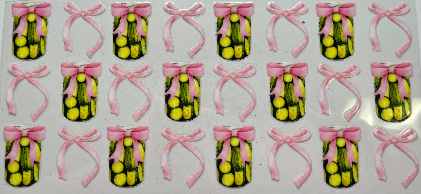 Small Pickle Jar With Pink Bows