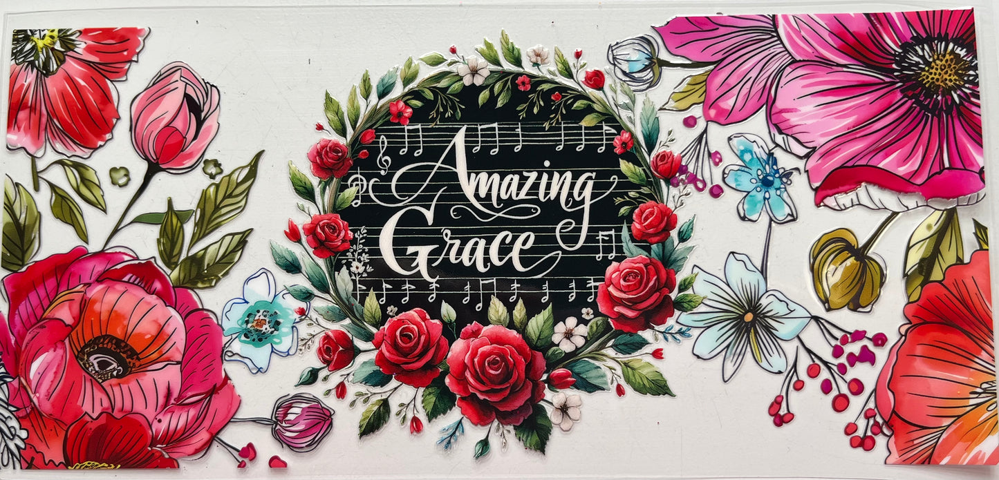 Amazing Grace Music Notes and Wild Flowers