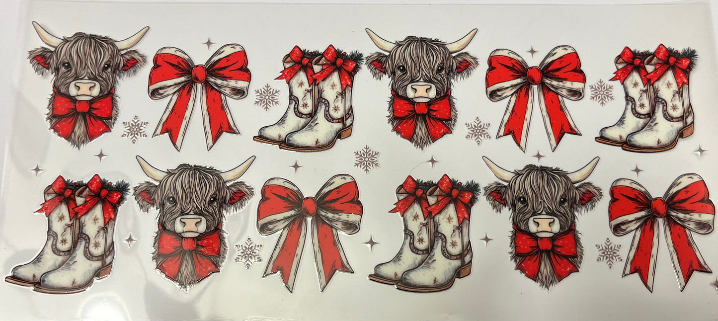 Western Holiday Cow & Bows