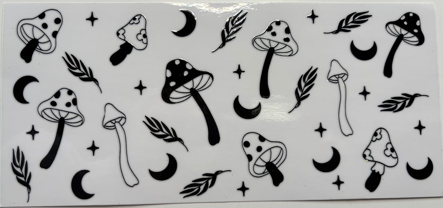 Black and White Mushrooms