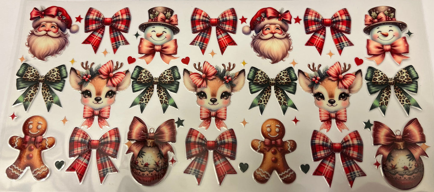 Classic Santa Snowman & Reindeer With Bows