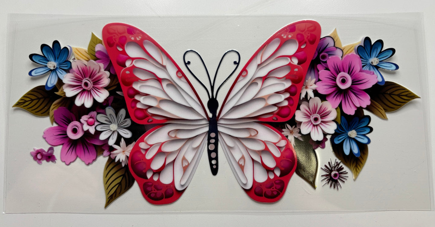 Butterfly pink and white