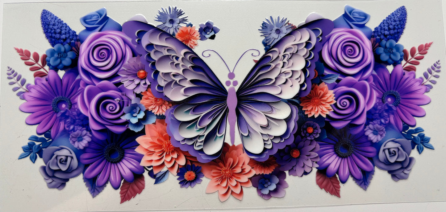Purple 3D Butterfly