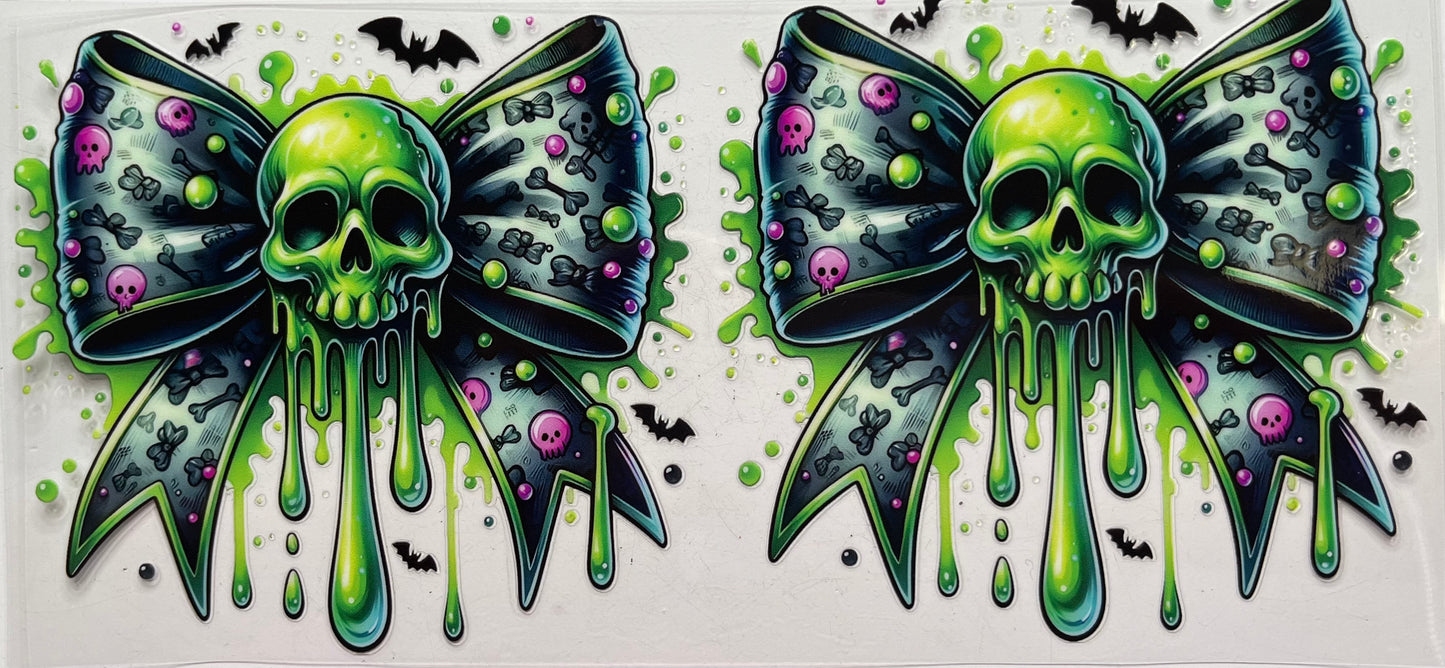 Skull Bows with Green Drip