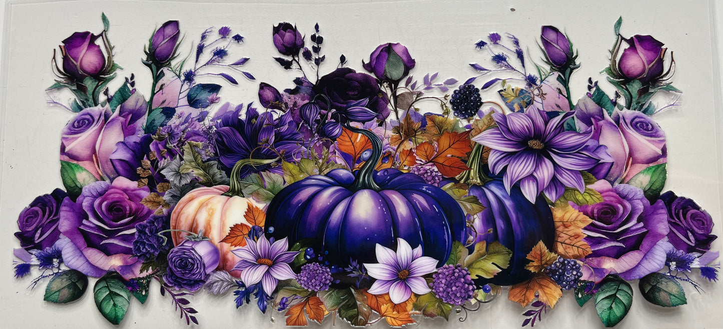Purple Pumpkin Leaves & Flowers
