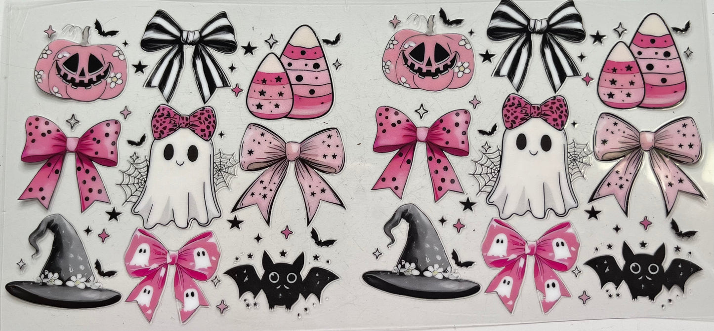 Pink Ghosts Candy Corn Bows and Witches Hats