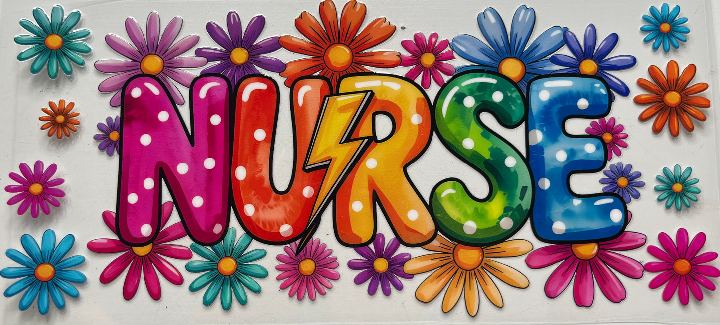 Nurse With Colorful Daisies