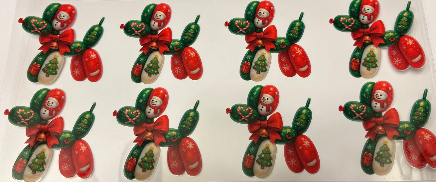 Red & Green Christmas Balloon Dog