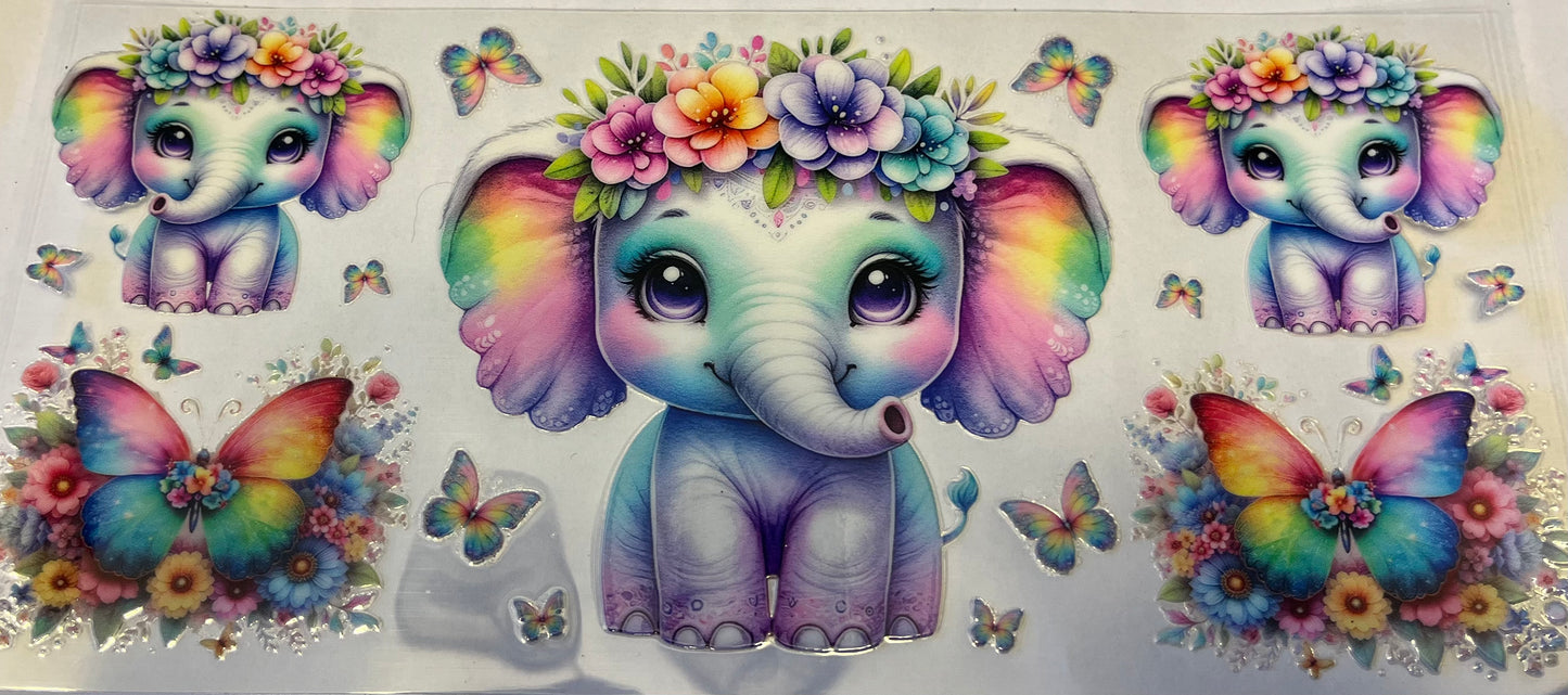 Pastel Baby Elephant with Flower Crown