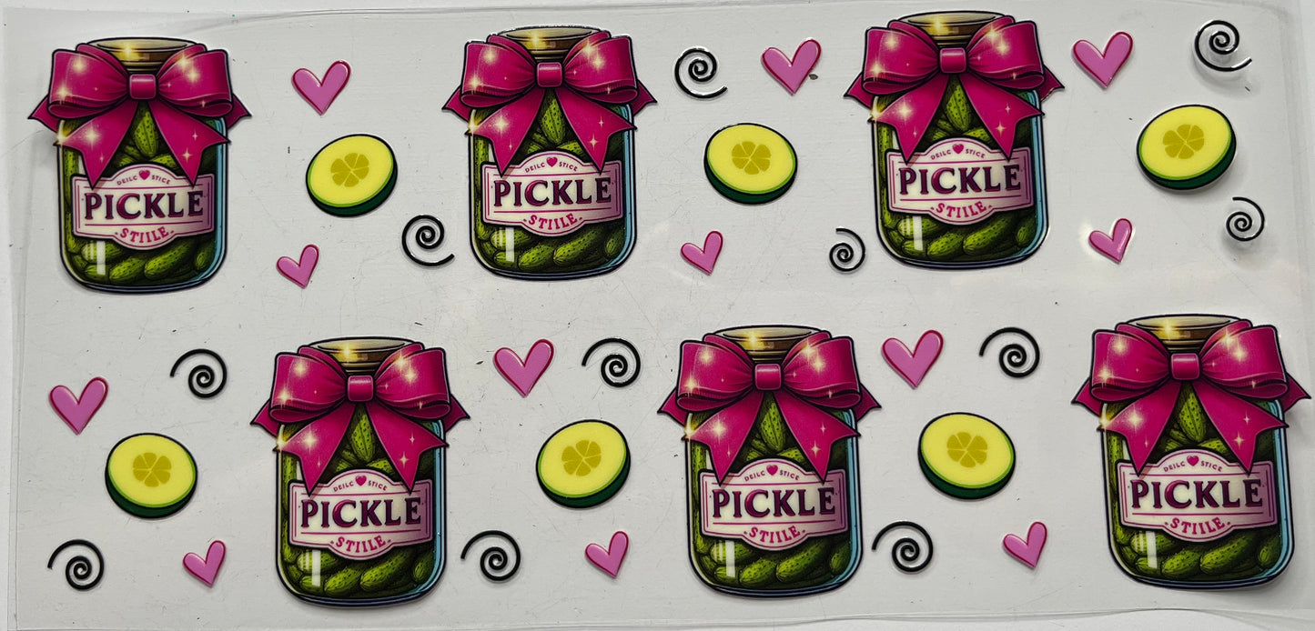 Labeled Pickle Jar With Bows 1