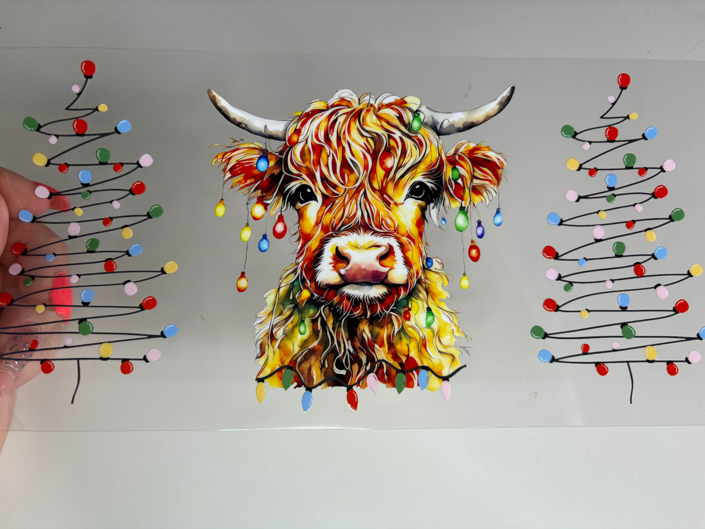 Cow with Christmas Lights