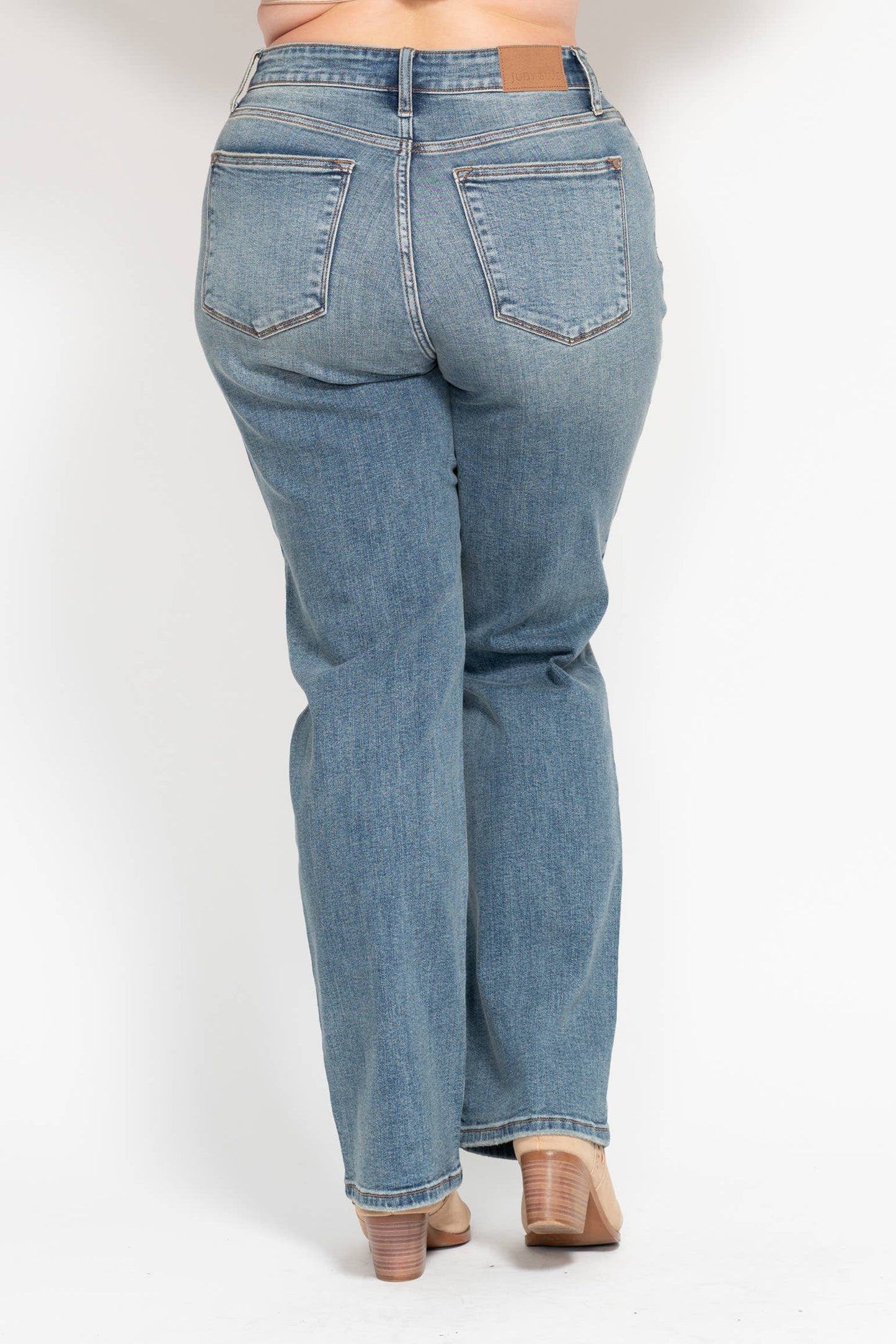 Judy Blue High Waisted Dad Straight Jean- PLUS