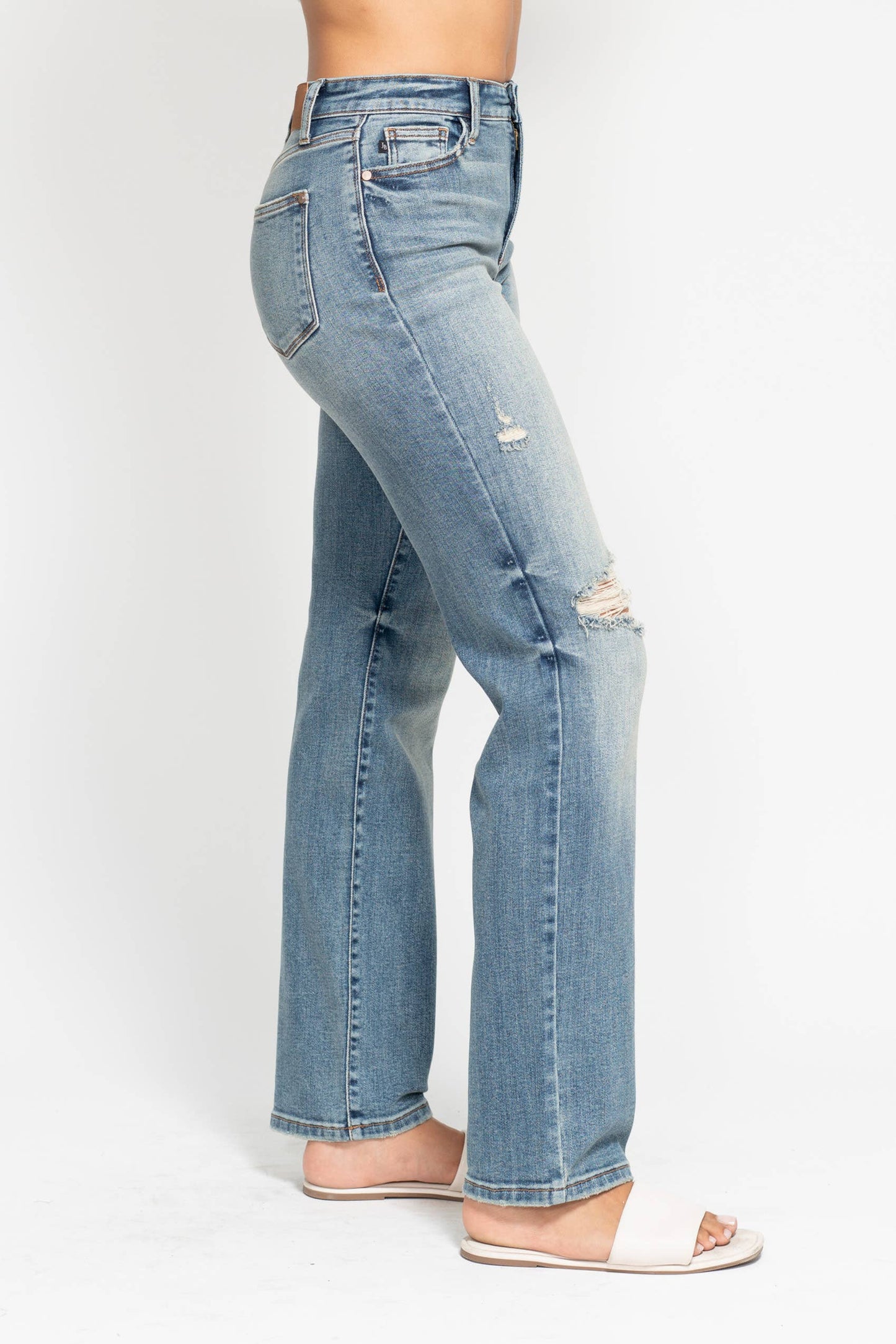 High Waisted Dad Straight Jean