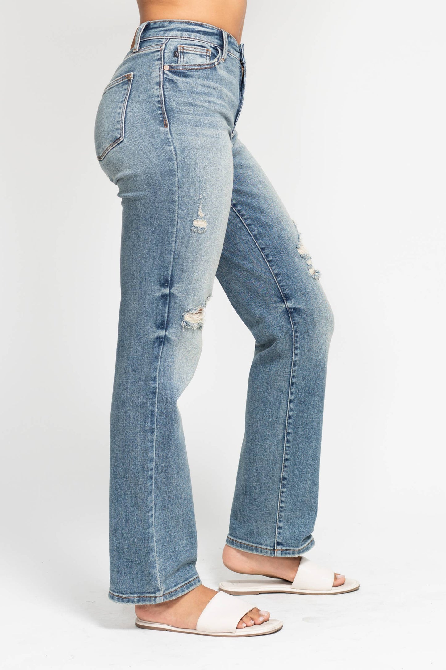 High Waisted Dad Straight Jean
