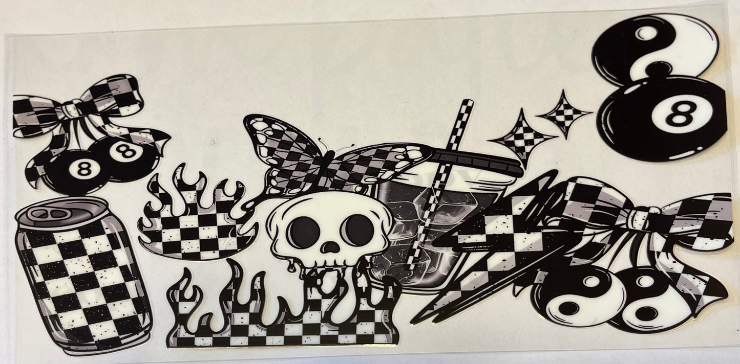 Checkered Skull & 8Ball