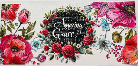 Amazing Grace Music Notes and Wild Flowers