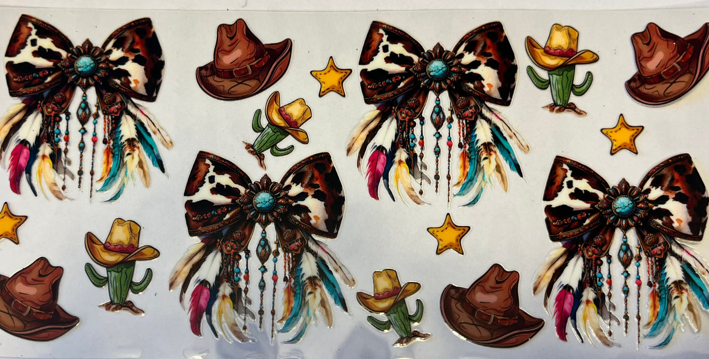 Cowboy Hats Cacti and Cow Print Bows