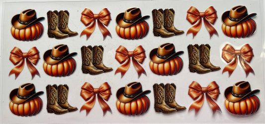 Cowboy Boots Pumpkin Hats and Bows