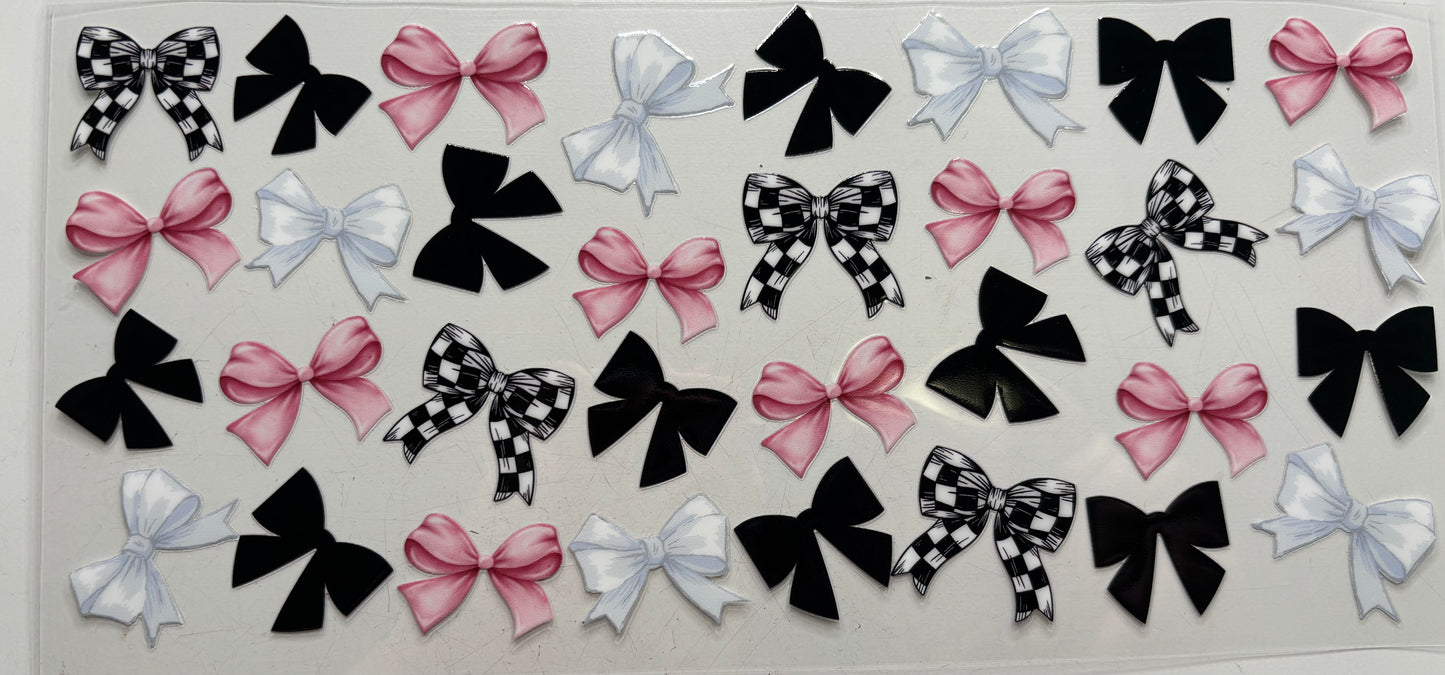 Pink, White and Checkered Bows