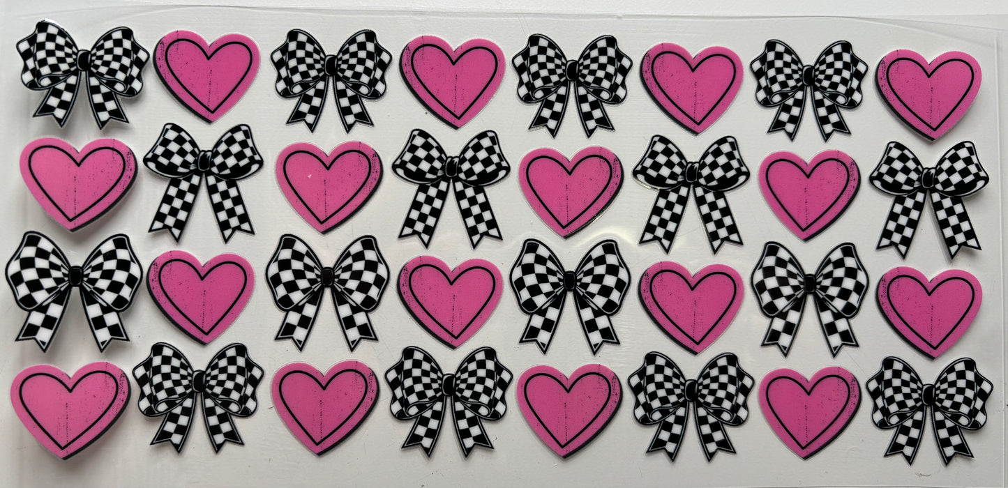 Checkered Bows and Hearts