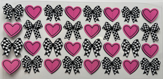 Checkered Bows and Hearts