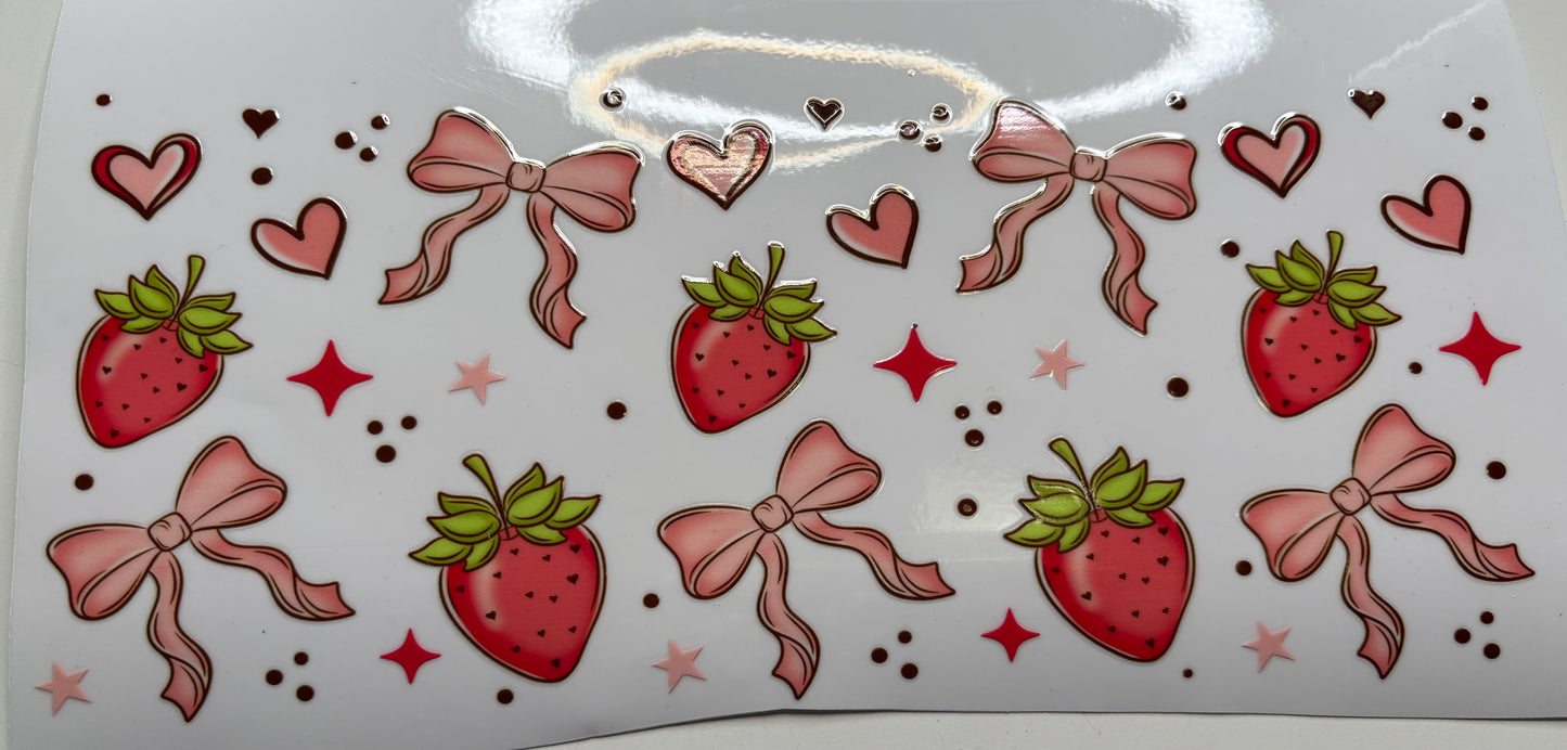 Strawberries Bows and Hearts