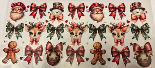 Classic Santa Snowman & Reindeer With Bows
