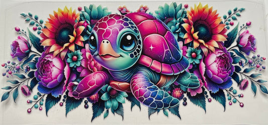 Baby Sea Turtle & Flowers