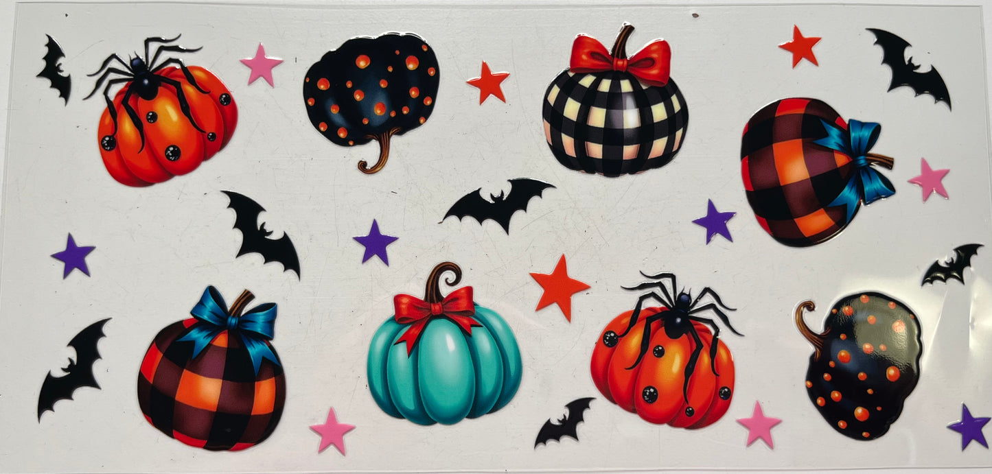 Decorative Pumpkins, Bats, and Stars