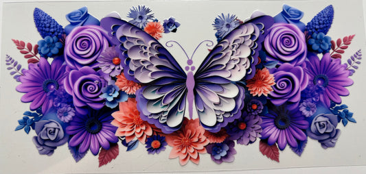 Purple 3D Butterfly