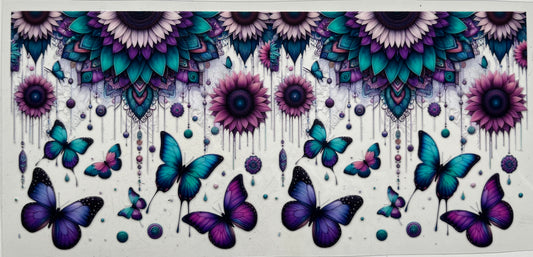 Purple Butterflies & Sunflowers