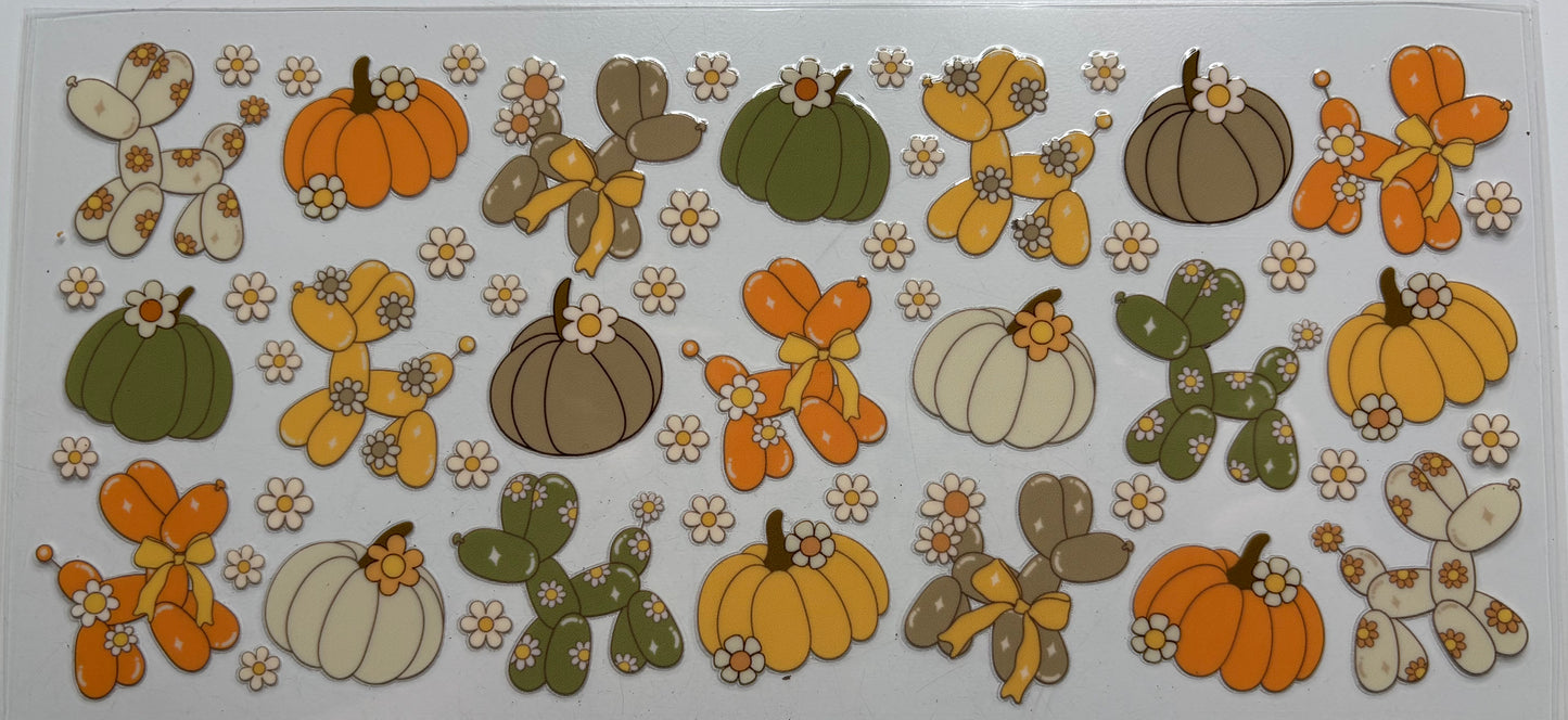 Fall Balloon Dogs and Pumpkins