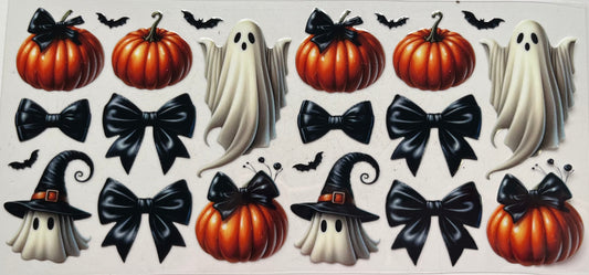 Black Bows Pumpkins and Ghosts