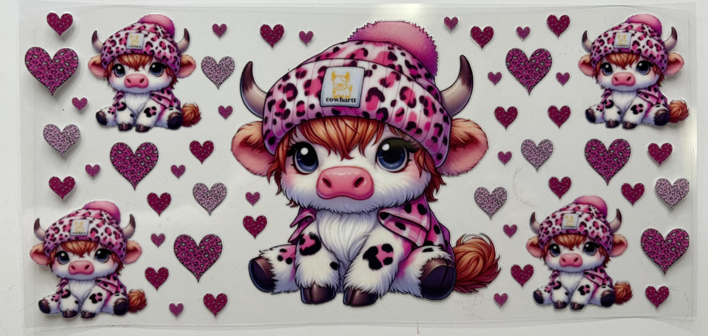 Pink and White Leopard Carhart Cow