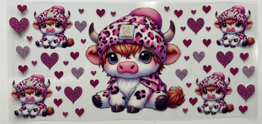 Pink and White Leopard Carhart Cow