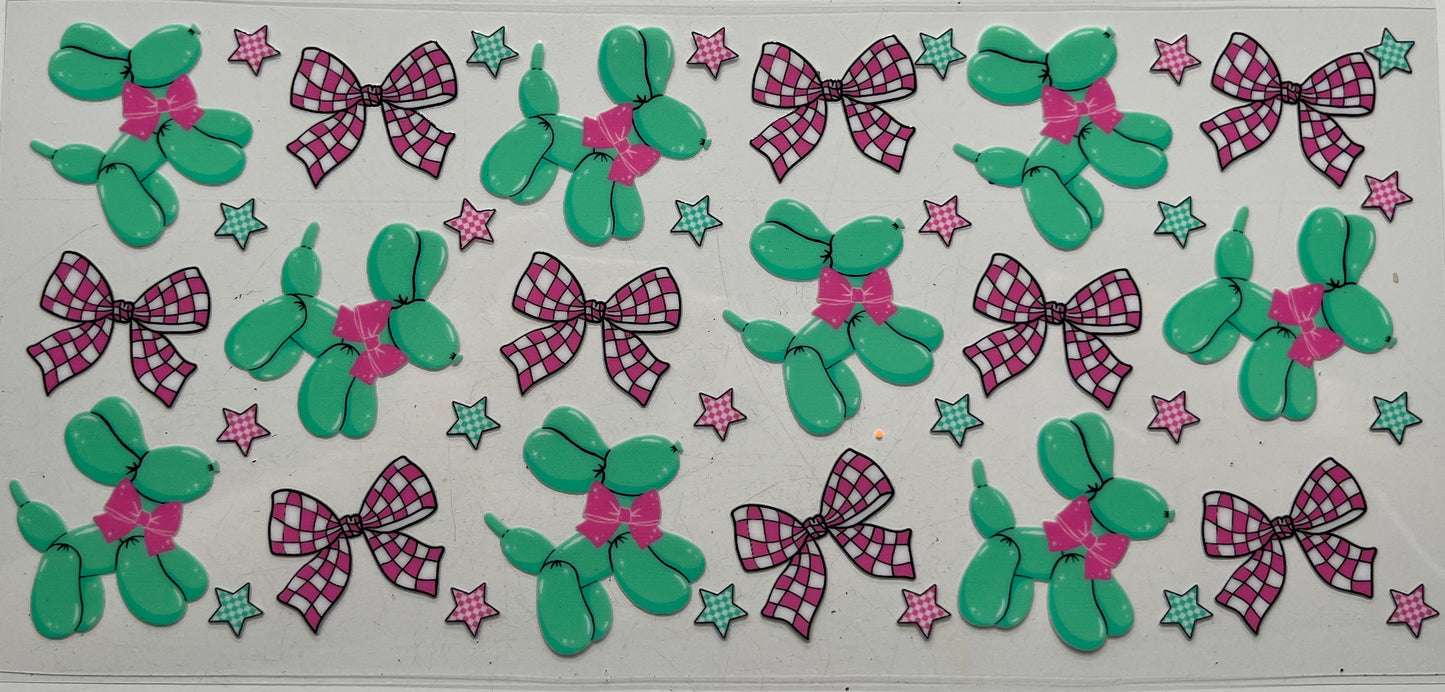 Teal & Pink Balloon Dogs