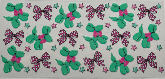 Teal & Pink Balloon Dogs
