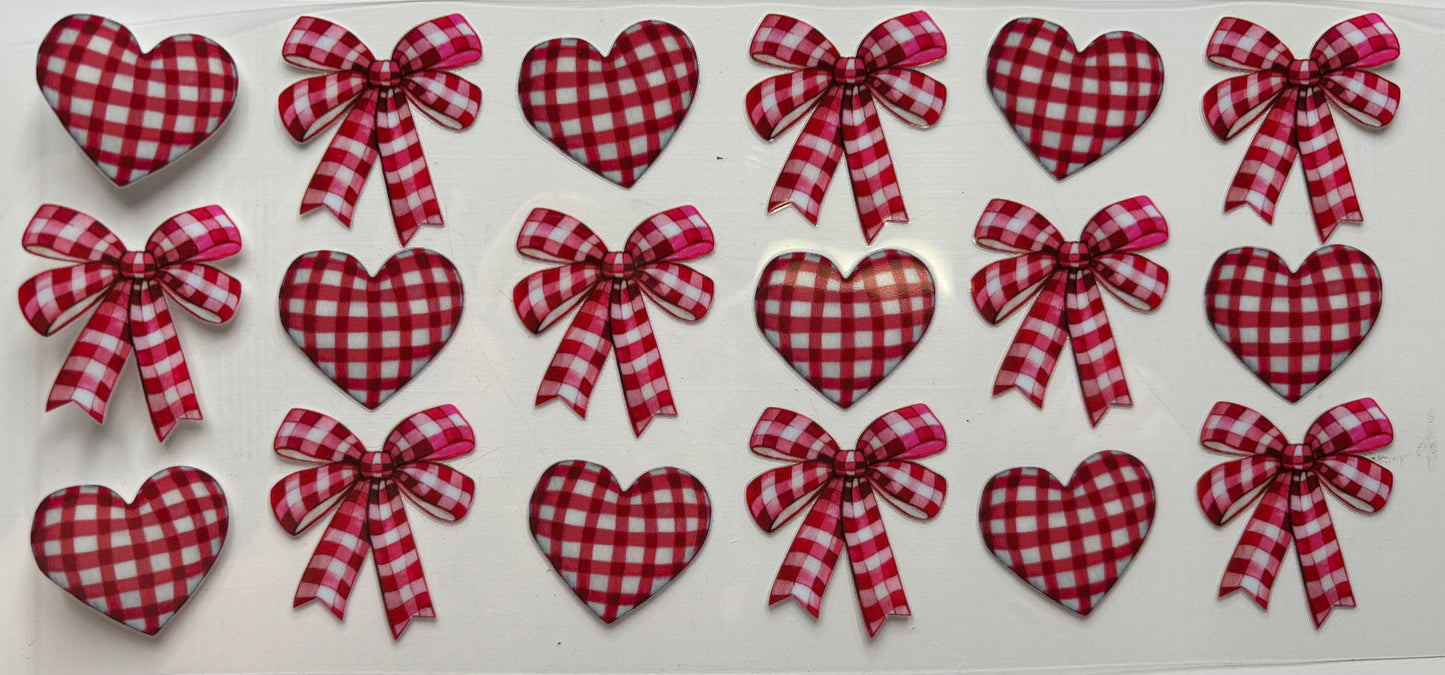 Gingham Bows and Hearts