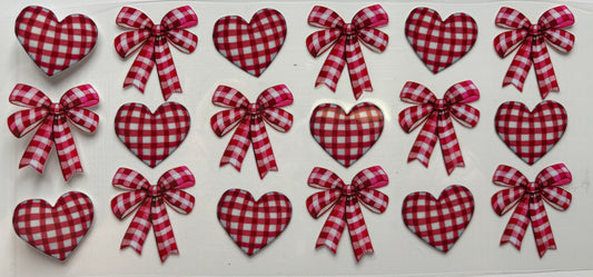 Gingham Bows and Hearts
