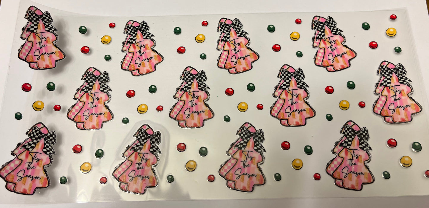 Tis The Season Pink Lil Deb With Checkered Bows