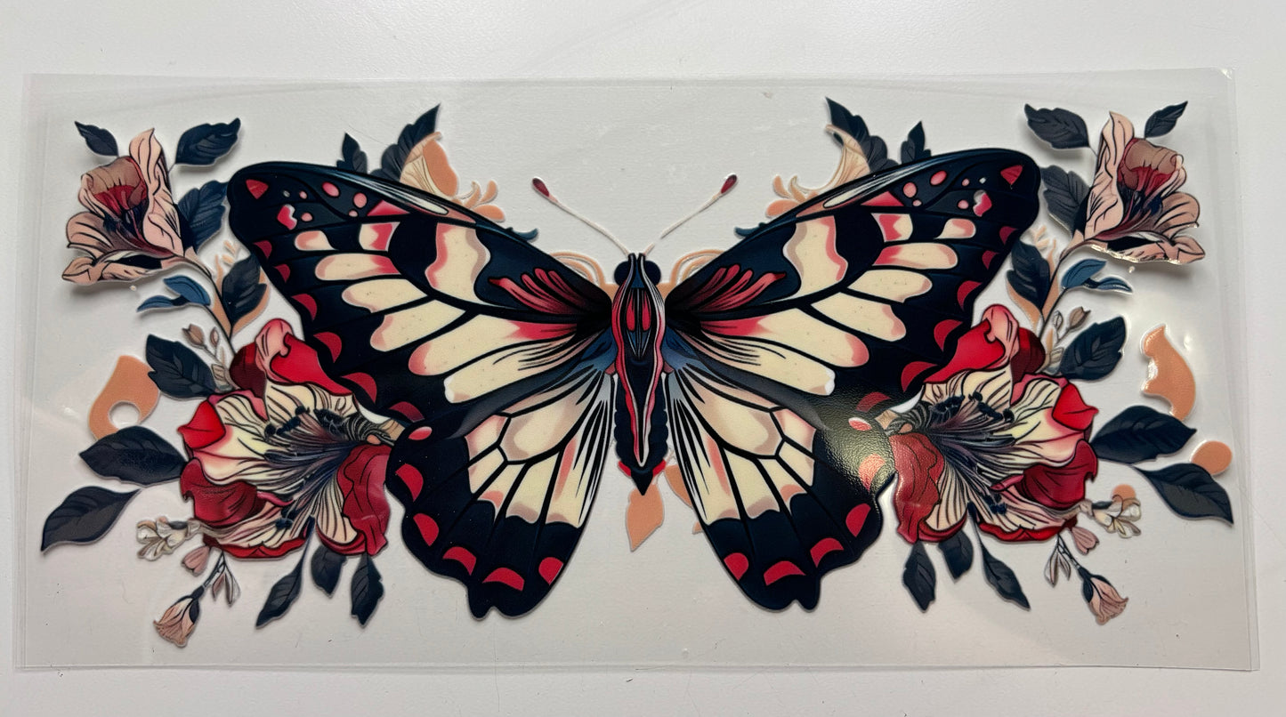Butterfly cream and red