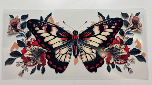 Butterfly cream and red