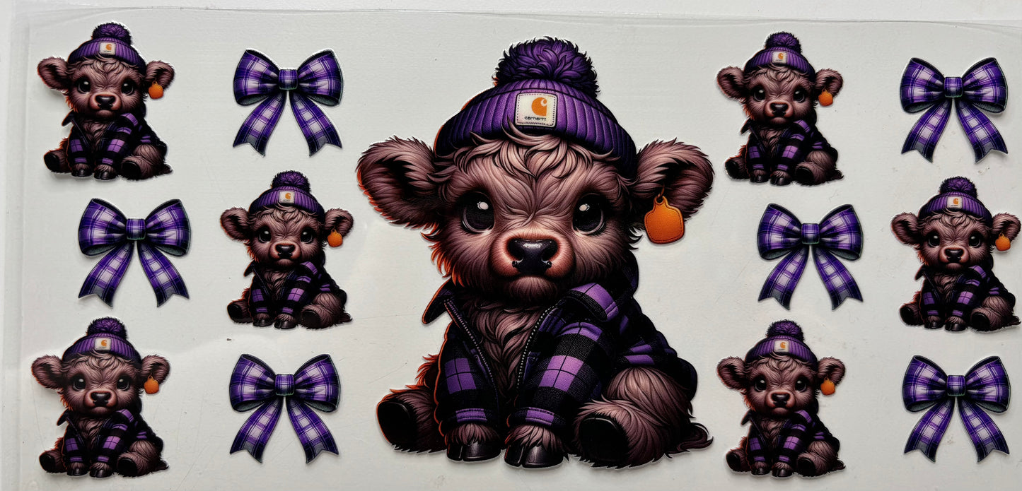 Purple Plaid Carhart Cow
