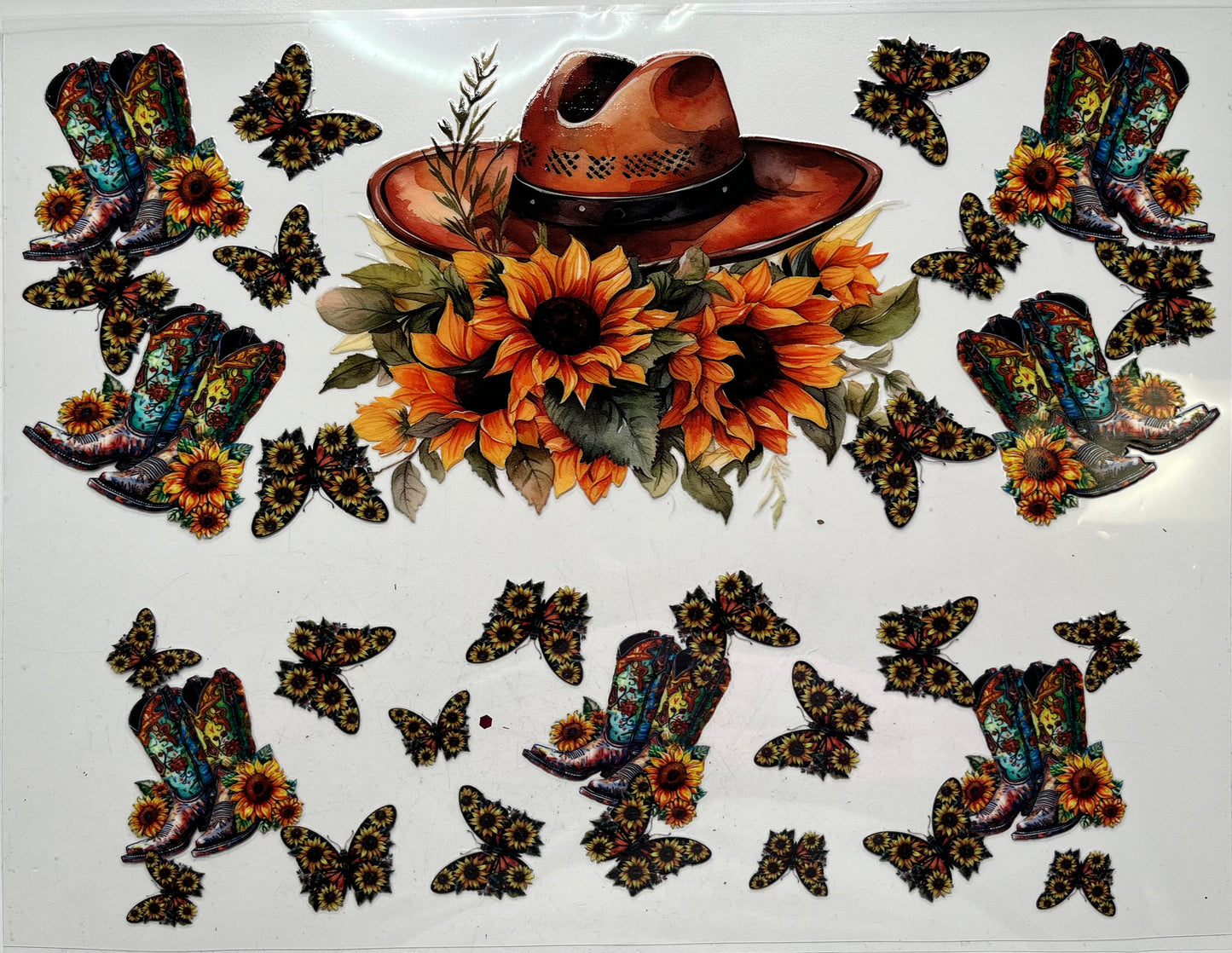 Western Boots Sunflowers and Butterflies 40oz