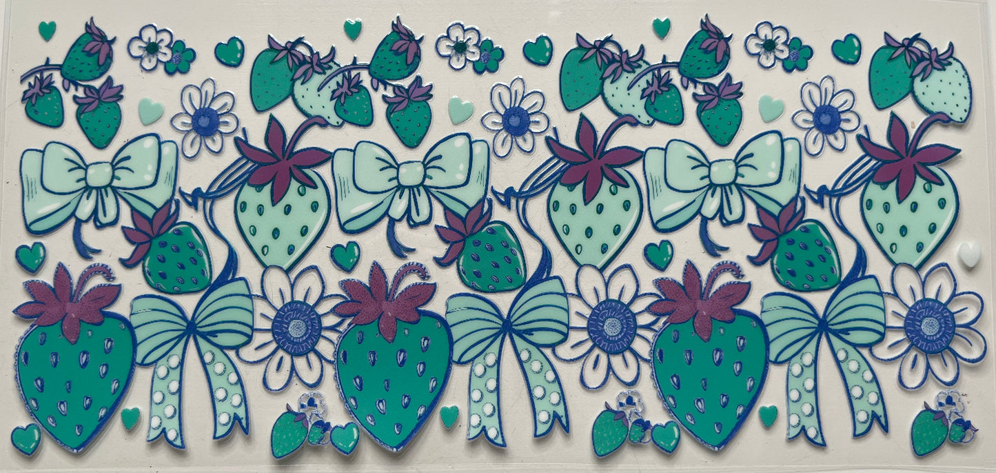 Teal Bows & Strawberries
