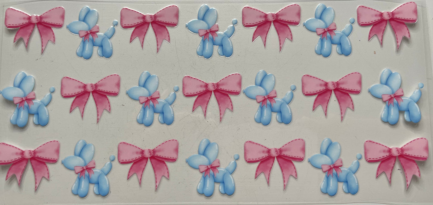 Pink Bows & Blue Balloon Dogs
